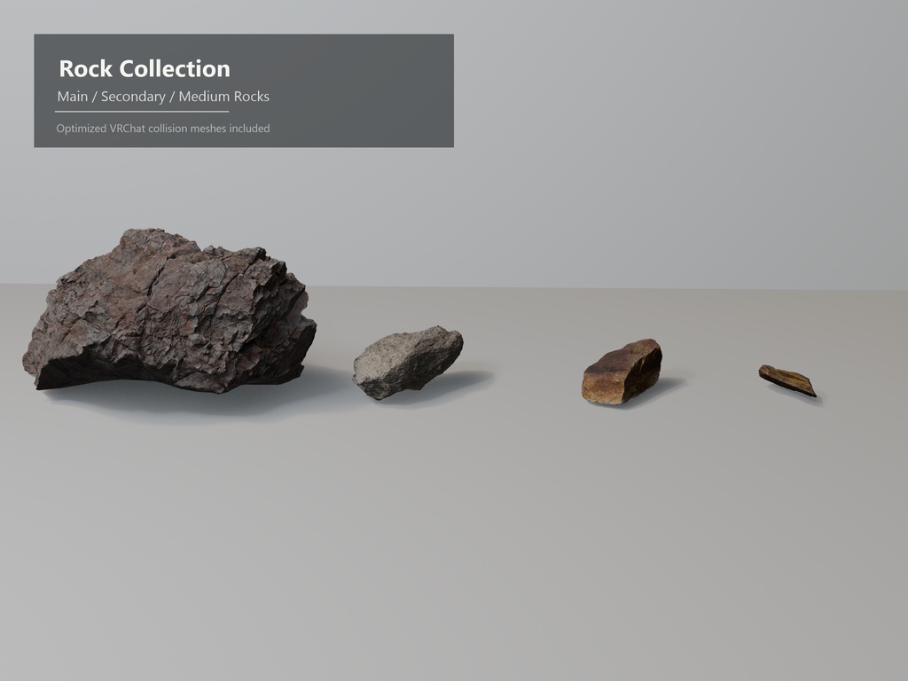 MN-011 Rock Garden Environment Pack|9 Models + Ready-to-use Cluster【Blender / Unity / VRChat PC