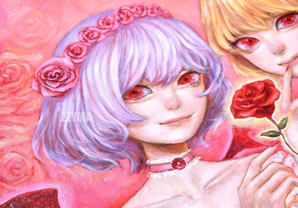 油彩原画「薔薇の姉妹」