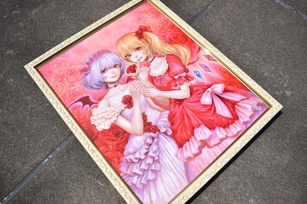 油彩原画「薔薇の姉妹」