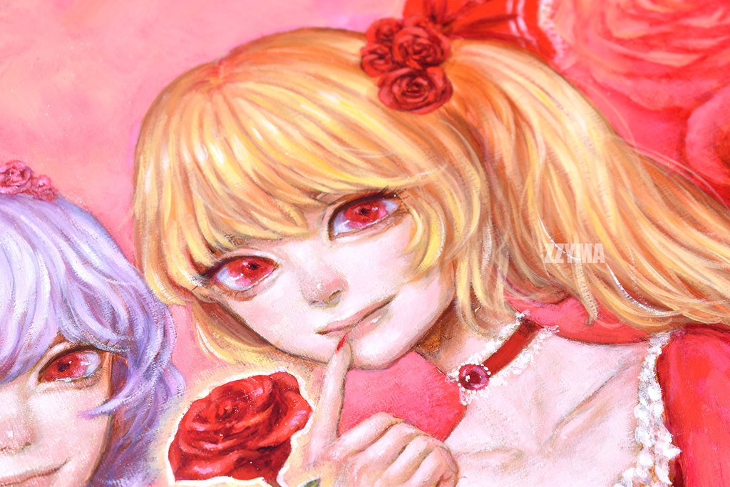 油彩原画「薔薇の姉妹」