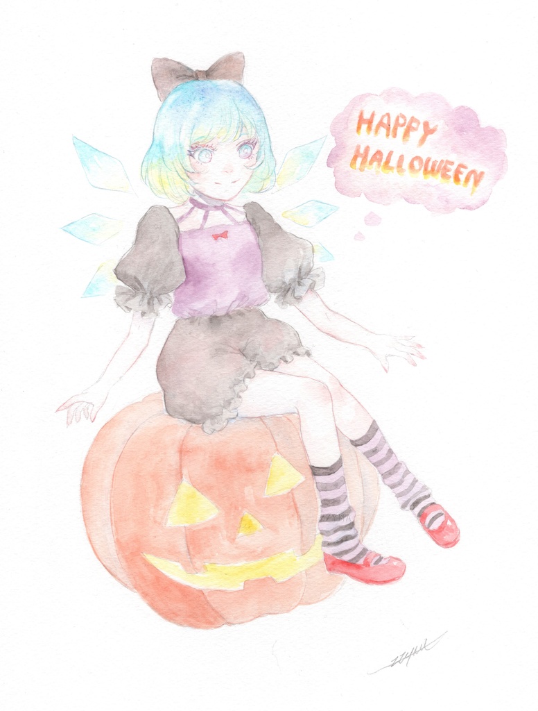 東方原画「ハロウィンチルノ」