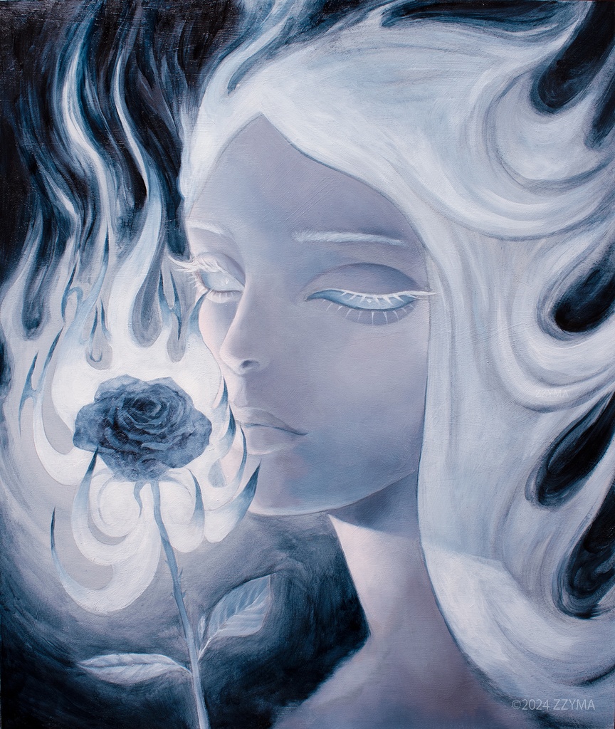 「The flower language of burning roses」