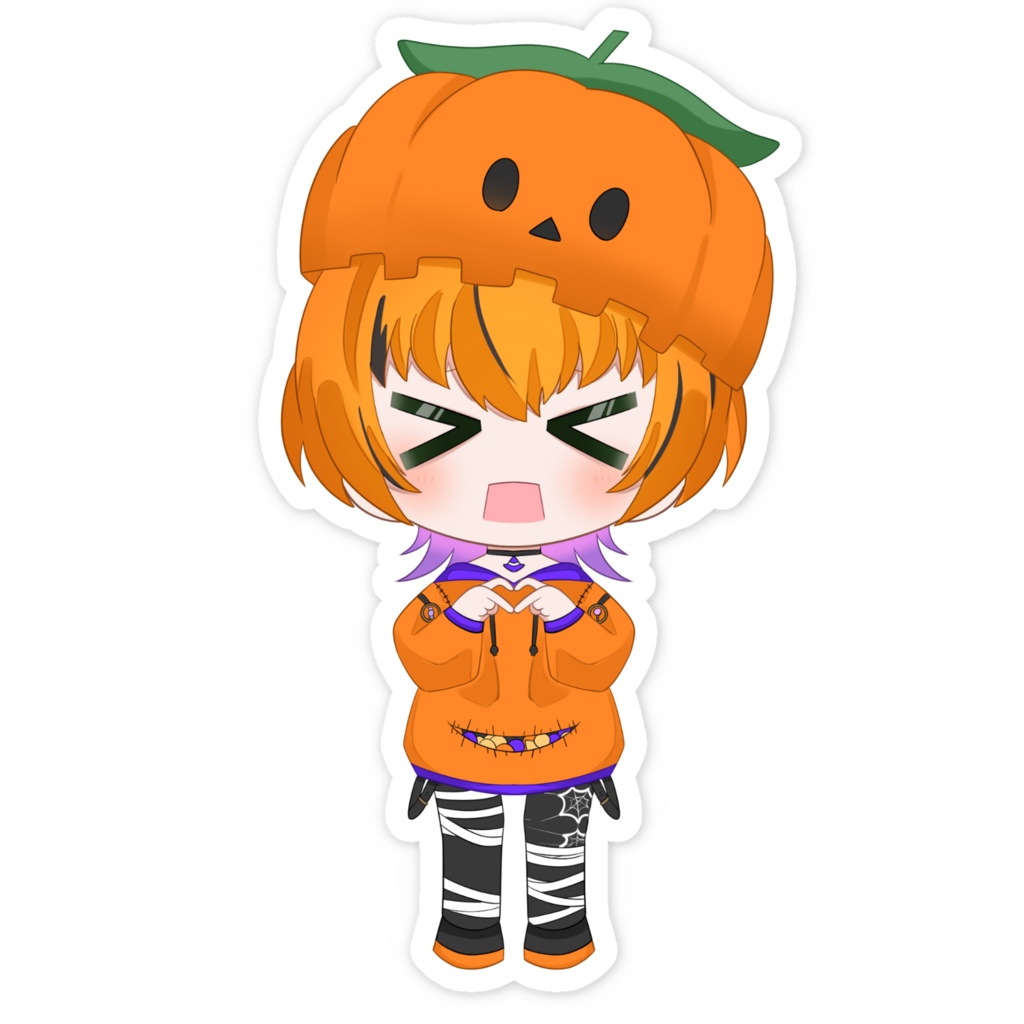 ゆびはーと私服のかぼちゃシール