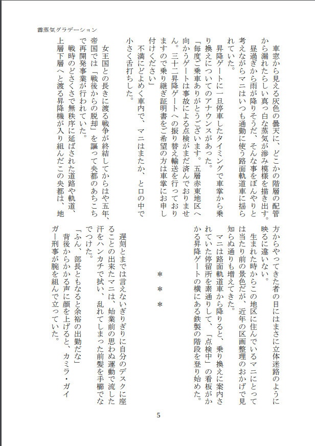 蒸気霧グラデーション