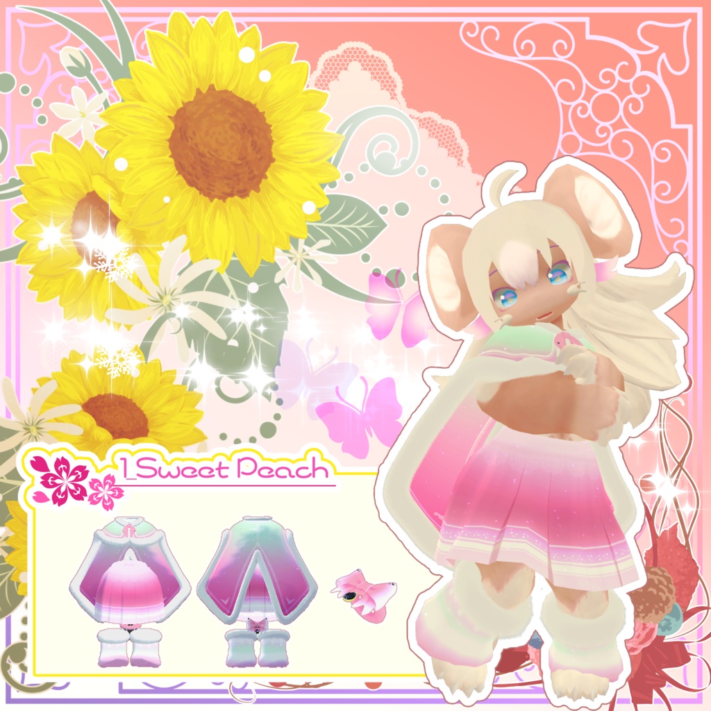 【MA対応】ふわりん☆マント(リボンのアクセサリー付き)