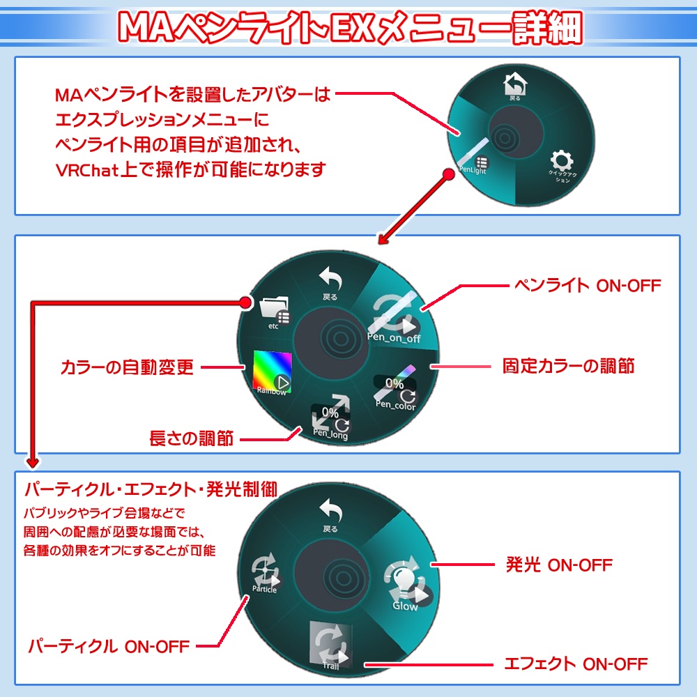 【MA対応】伸ばせるMAペンライト(パーティクル、残像ON OFF機能付き)
