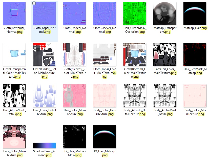 コマネ用Mobile対応マテリアルおよび軽量化用Texture各種