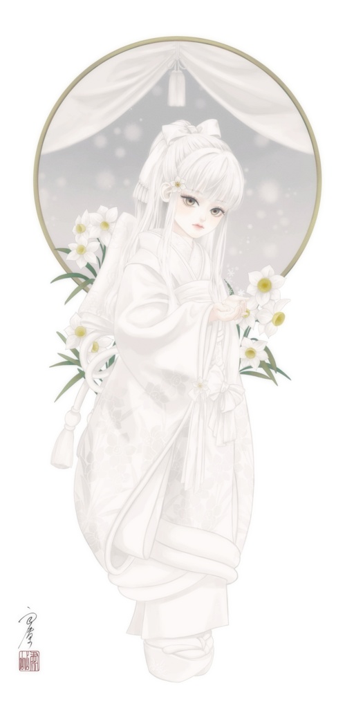 「雪中小花」（原画）