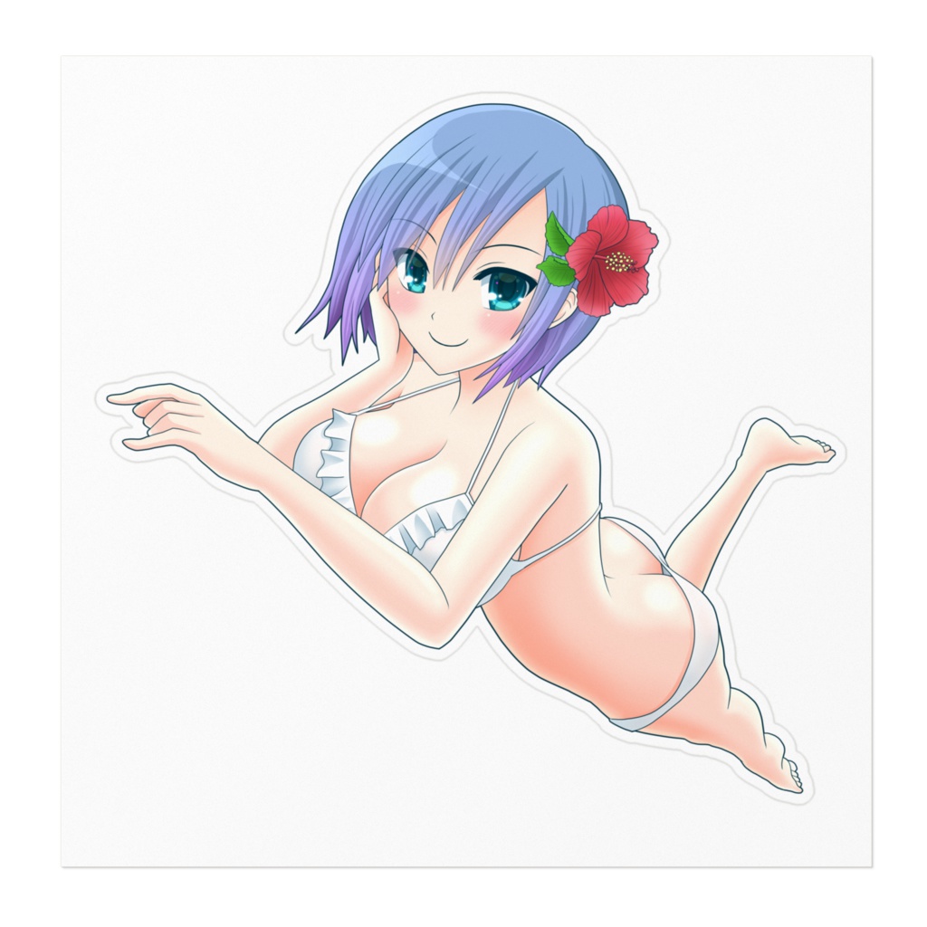 水着ステッカー白・クリアー