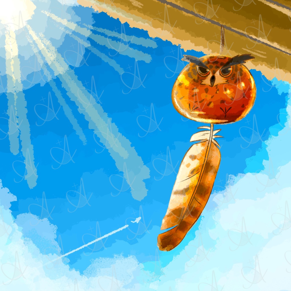 ミミズク風鈴コースター