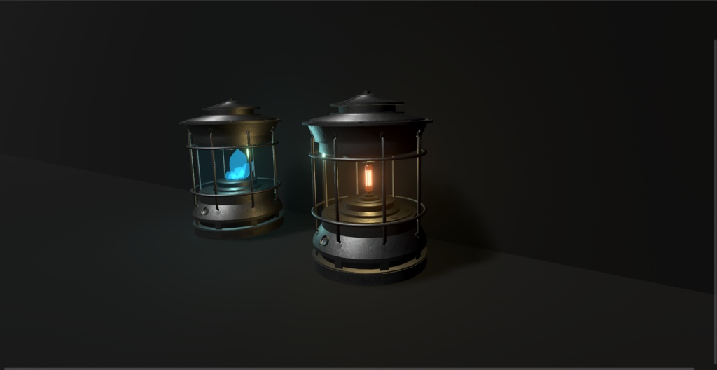 結晶と電球のランプ