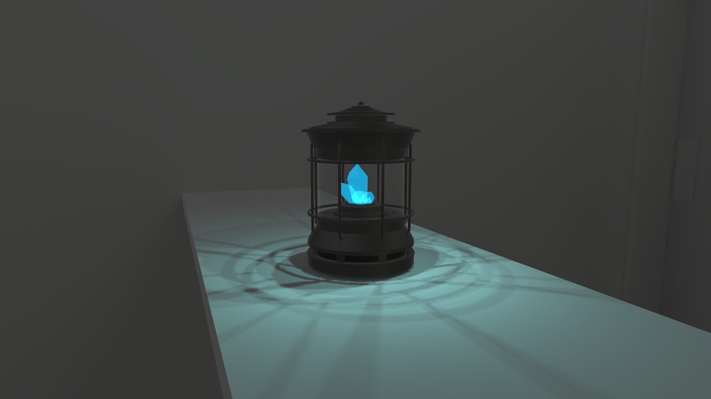 結晶と電球のランプ