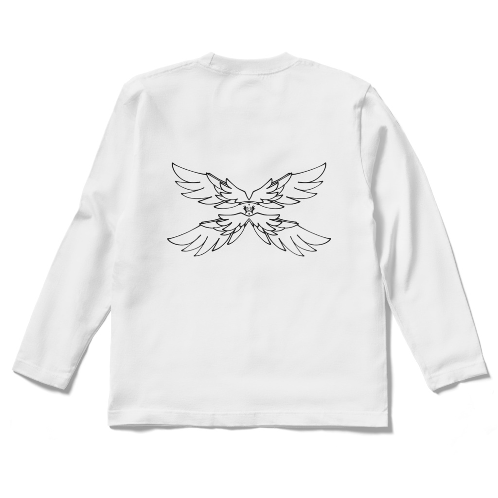 【シャツ白x黒ライン】奏月ここキャラクターズ ロングスリーブTシャツ - S ~XL【受注生産】