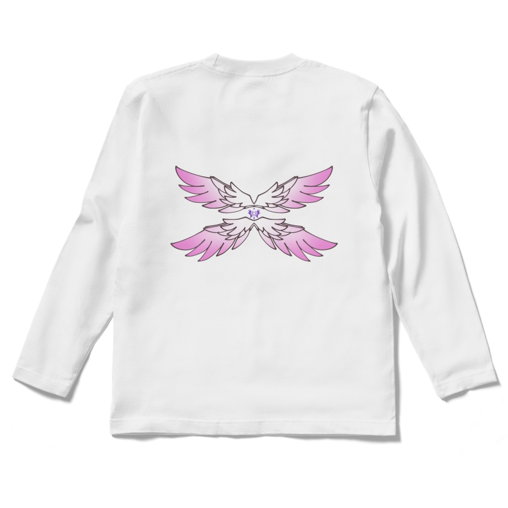 【シャツ白xカラーライン】奏月ここキャラクターズ ロングスリーブTシャツ - S ~XL【受注生産】