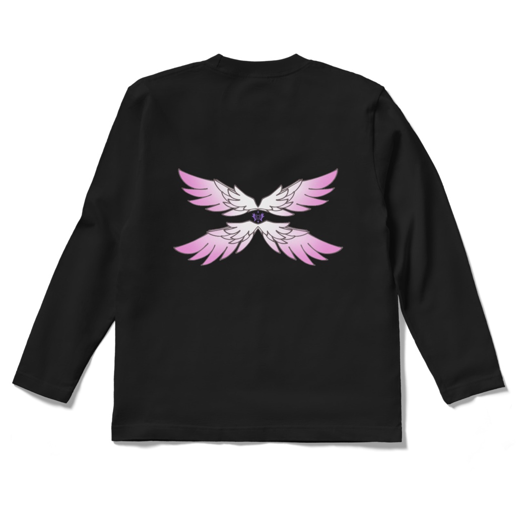 【シャツ黒xカラーライン】奏月ここキャラクターズ ロングスリーブTシャツ - S ~XL【受注生産】