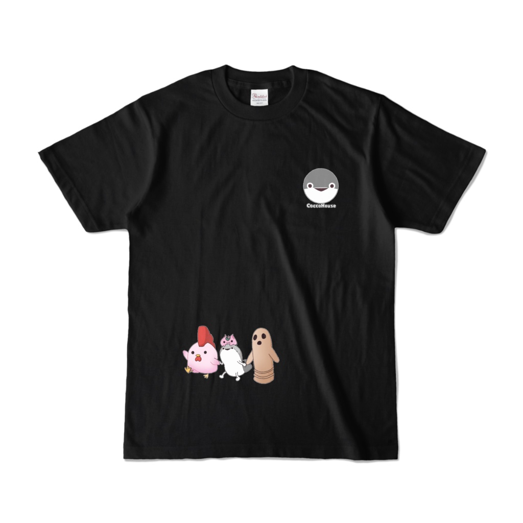 【シャツx黒ｘカラーライン】奏月ここキャラクターズ　カラーTシャツ - S ～XL【受注生産】