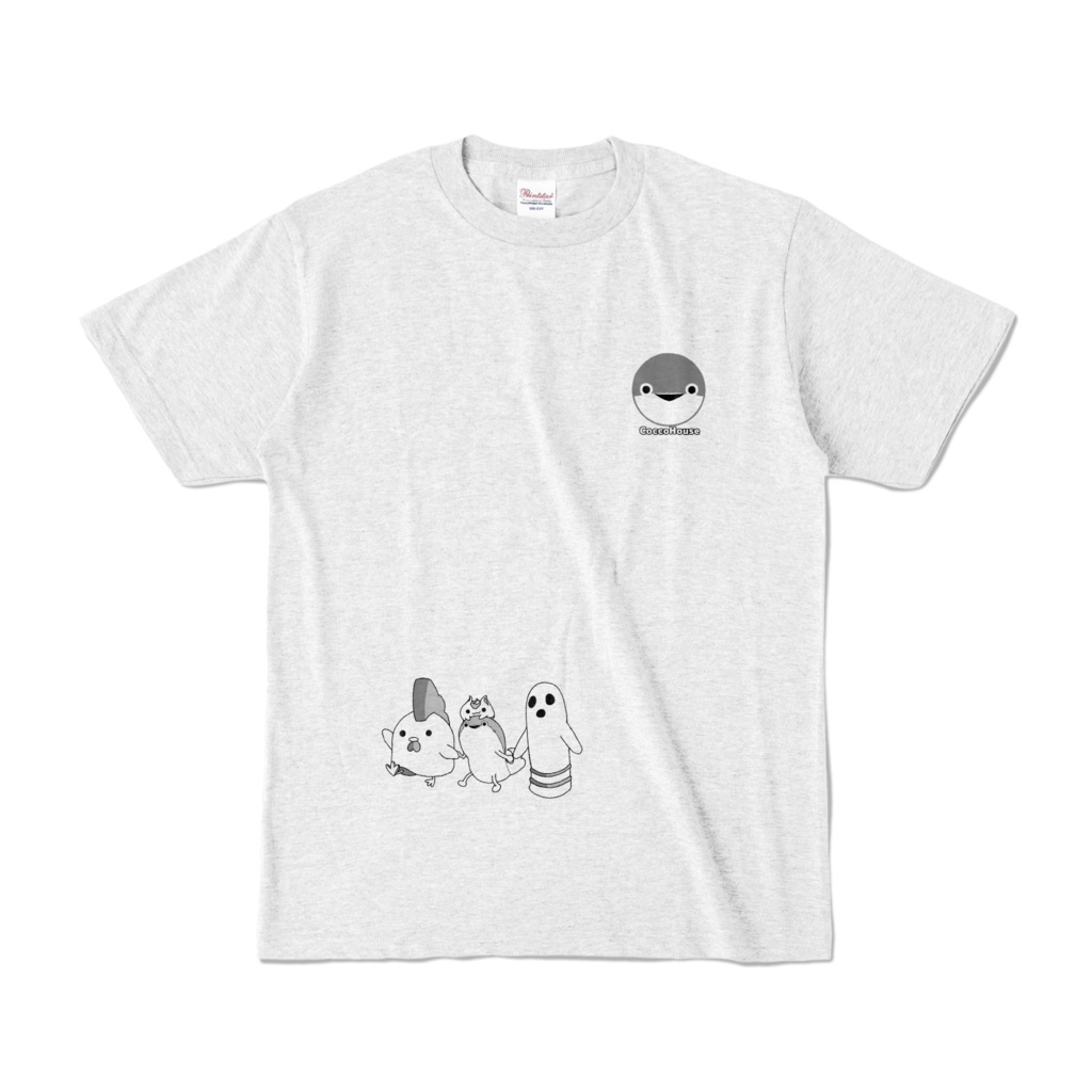 【シャツアッシュx黒ライン】奏月ここキャラクターズ カラーTシャツ - S ~XL【受注生産】
