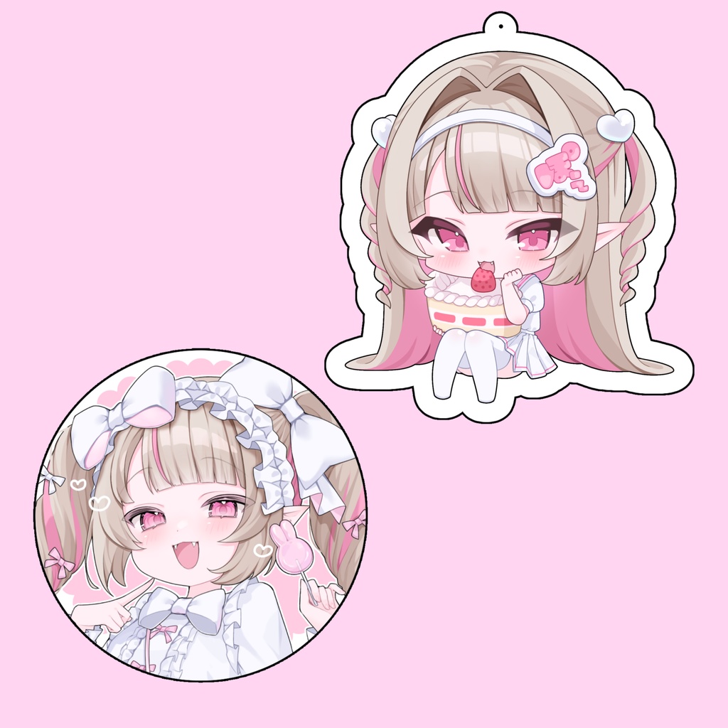 【にじそうさく11】魔界ノりりむちゃんアクキー缶バッジSET(非公式)