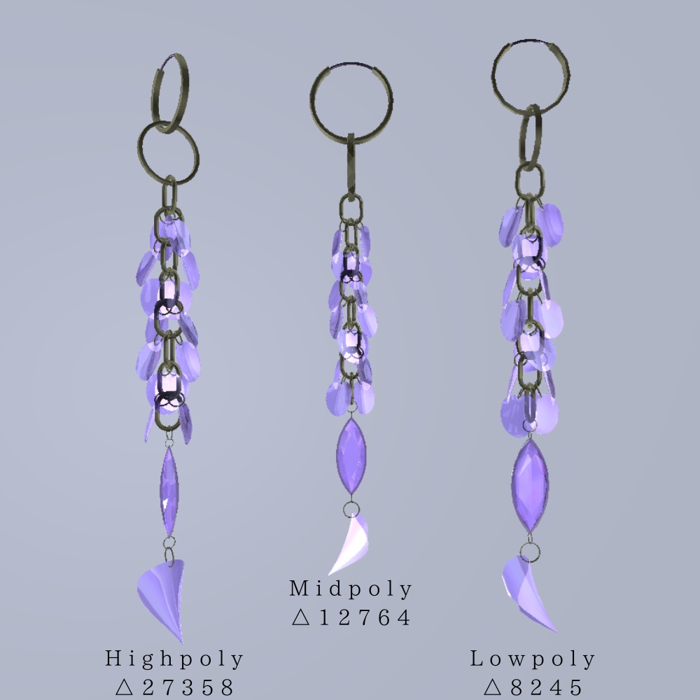 【PB対応】【VRChat用ピアス】 Amethysteria