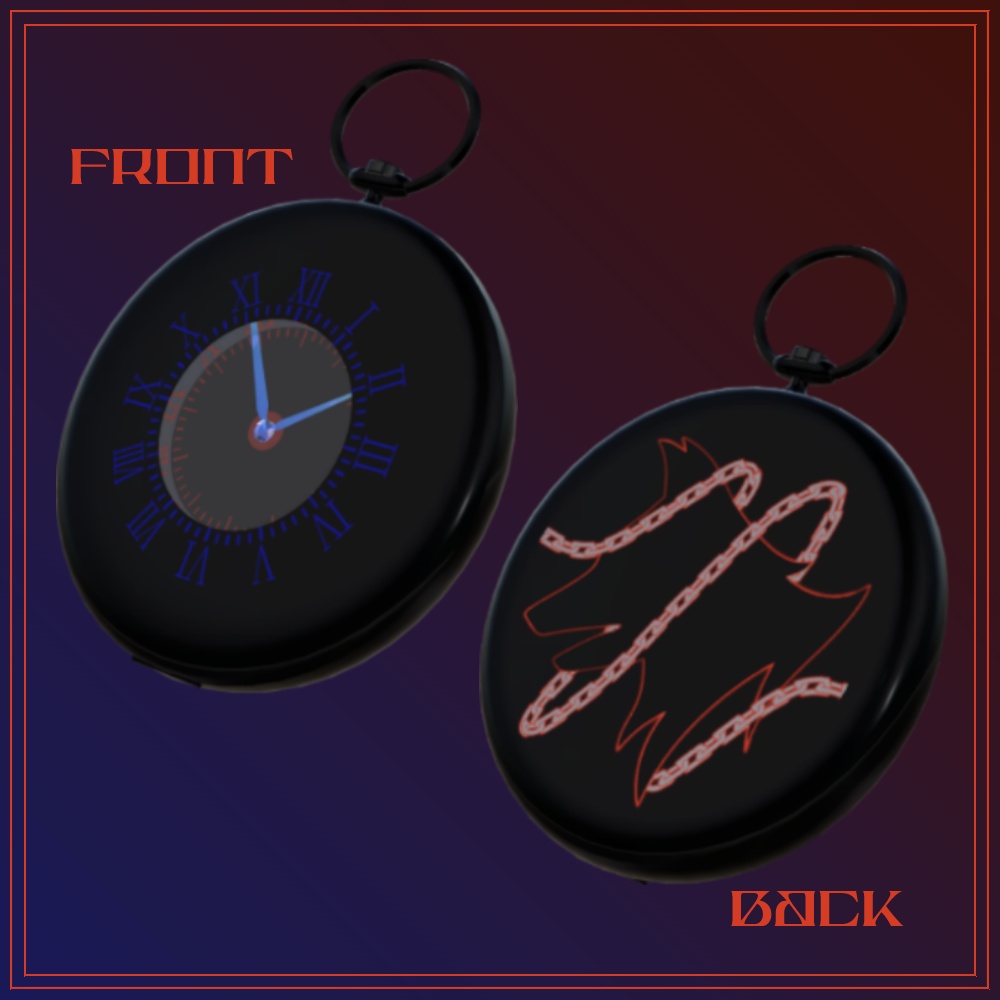 【HEART HEAT Club非公式コラボアクセサリー】【VRCギミック】Clock of Chained Red