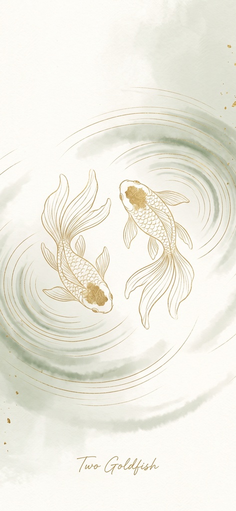 風水 八宅派の「延年」の方位|魚と小鳥の絵5枚と解説のセット(A4・A3 相当の印刷用PDF+スマホ壁紙)(絵は AI 生成)