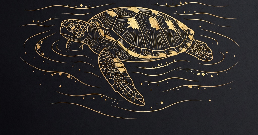 風水 八宅派の「伏位」の方位|海亀と象と鹿の絵4枚と解説のセット(A4・A3 相当の印刷用PDF+スマホ壁紙)(絵は AI 生成)
