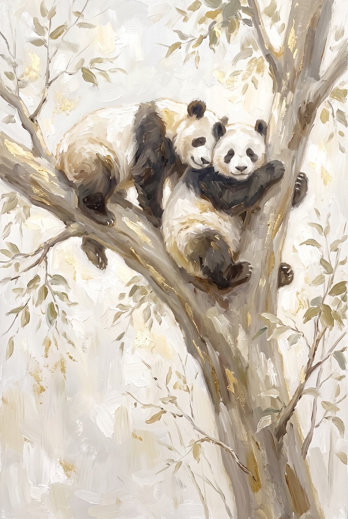 風水 八宅派の「延年」の方位|寄り添うラッコ・パンダ・アルパカの絵6枚と解説のセット(A4・A3 相当の印刷用PDF+スマホ壁紙)(絵は AI 生成)
