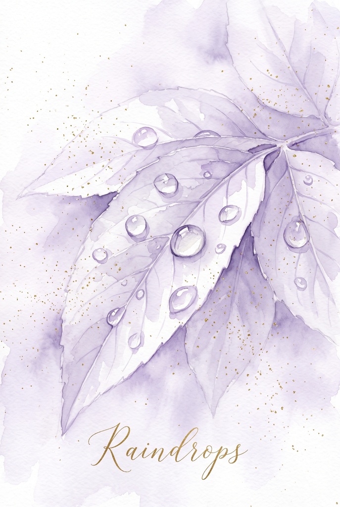 風水 八宅派の「伏位」の方位|銀杏・もみじ・雨粒の葉の絵6枚と解説のセット(A4・A3 相当の印刷用PDF+スマホ壁紙)(絵は AI 生成)