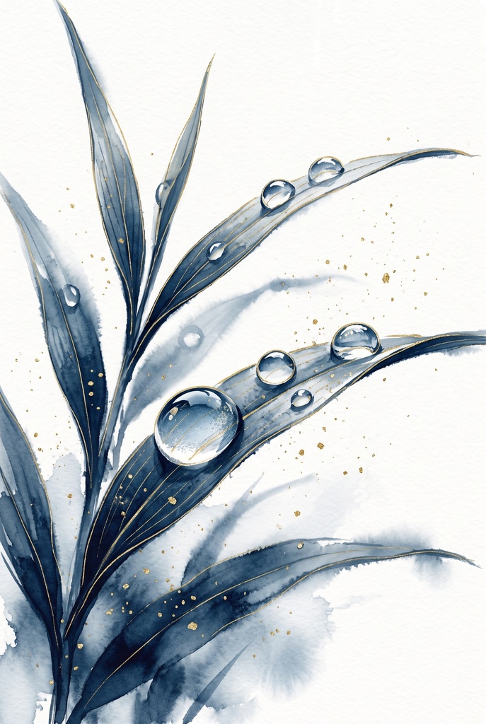 風水 八宅派の「伏位」の方位|銀杏・もみじ・雨粒の葉の絵6枚と解説のセット(A4・A3 相当の印刷用PDF+スマホ壁紙)(絵は AI 生成)