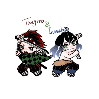 炭治郎&伊之助 缶バッジ 38mm