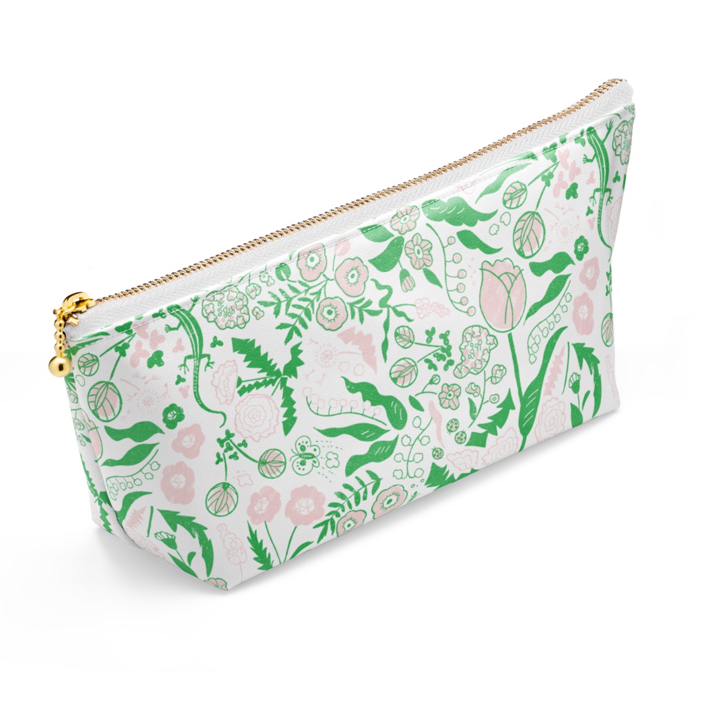 春の草花ポーチ