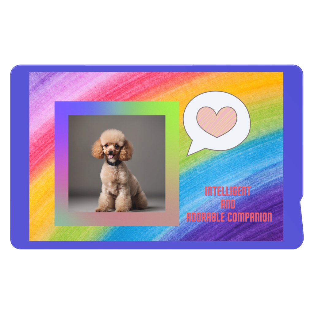 ICカードステッカー　トイプードル  マロン   toy poodle　 Maron