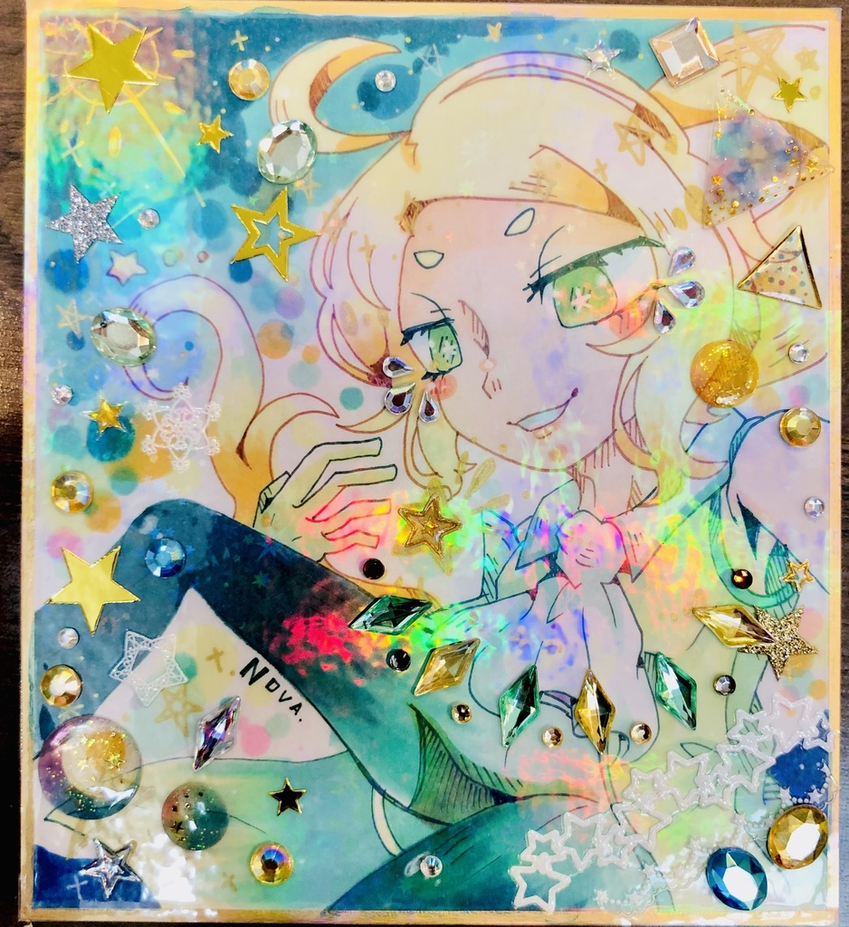 ホログラム入り手描き色紙  ノーヴァ