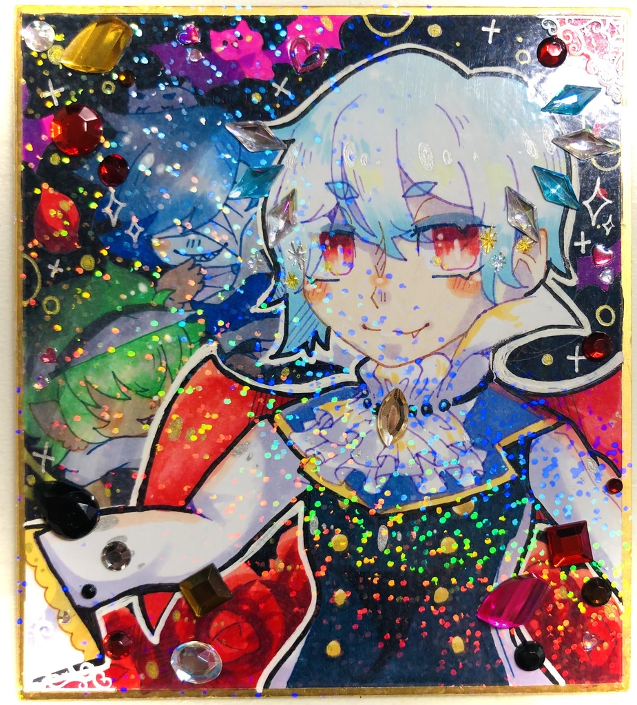 ホログラム入り手描き色紙 ユーリ+