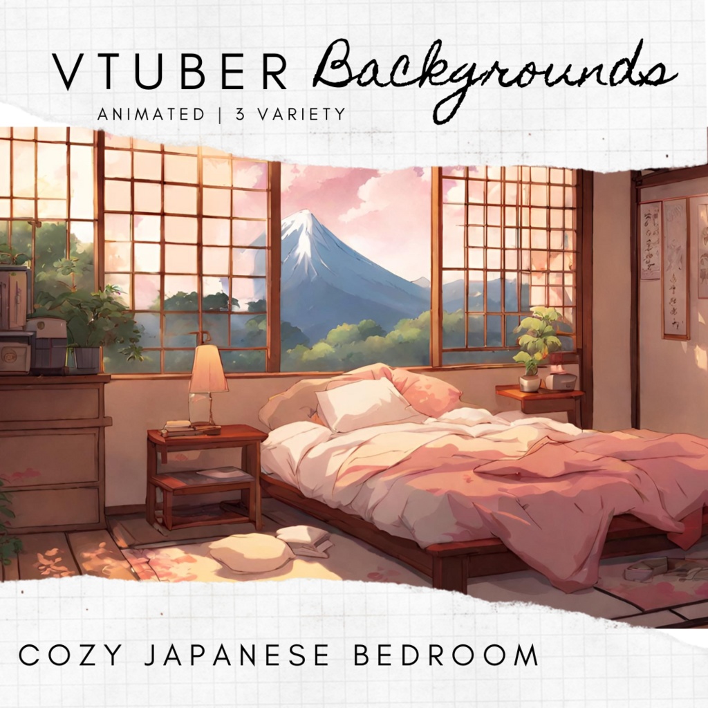 Animated Vtuber Background Twitch Overlay Cozy Japanese Bedroom Looped  Kawaii Streaming