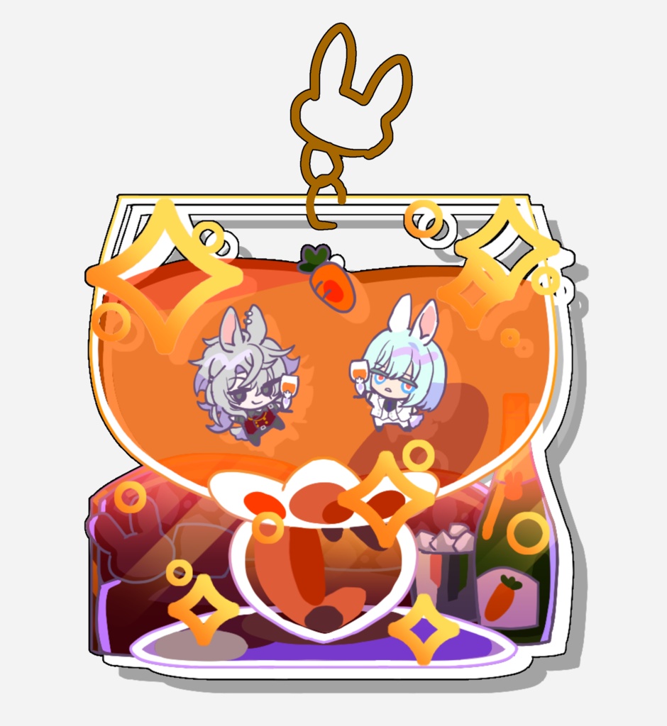 ニュールと幾々のニンジンシャンパンシャカシャカアクキー