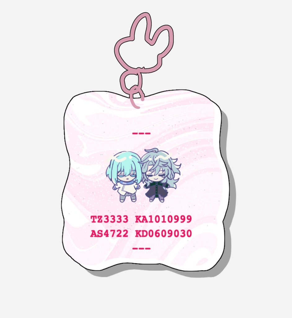 ふたりでねむるスクラップ協定のマーブルグリッターキーホルダー