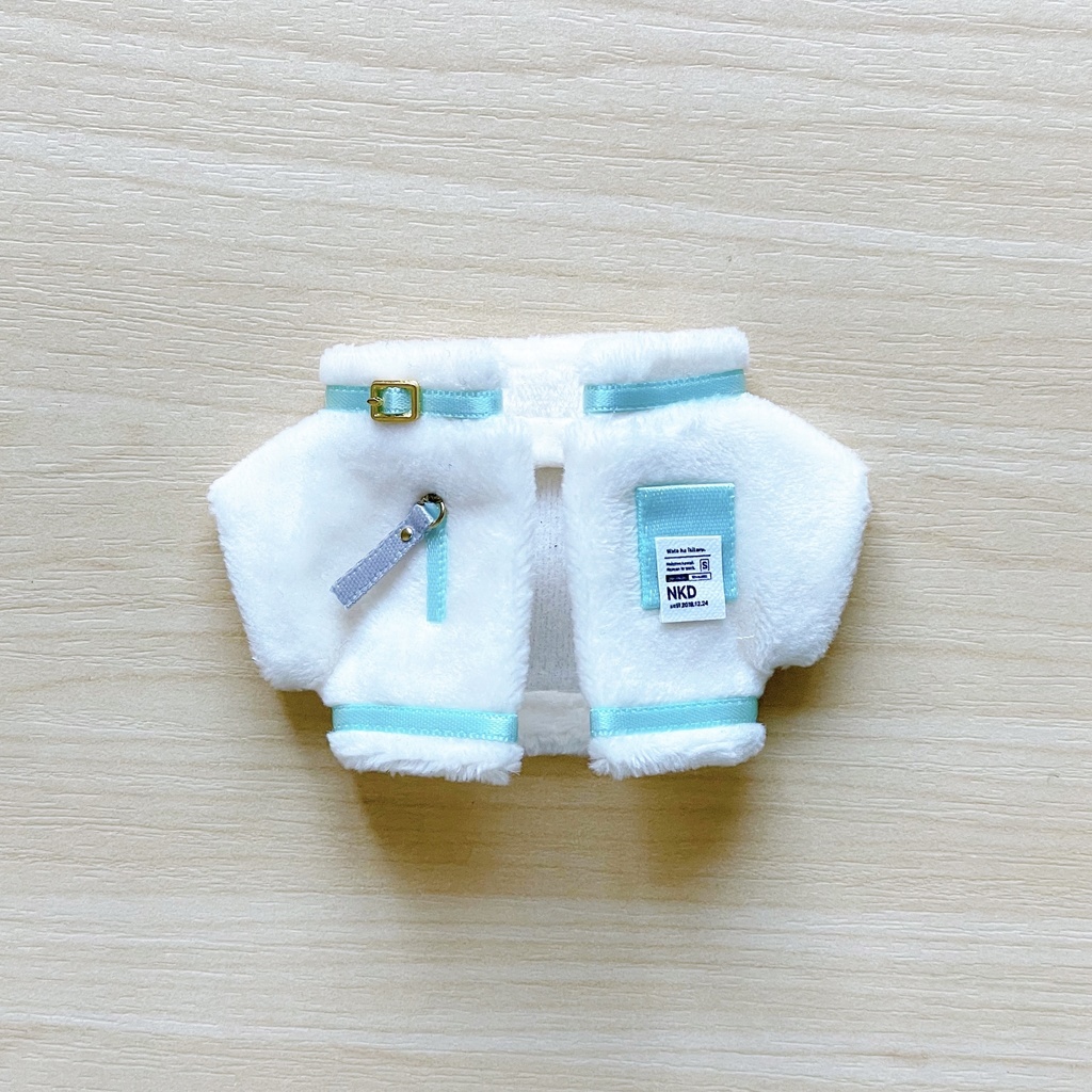 ボアジャケット（12cmホワイト×ライトブルー）