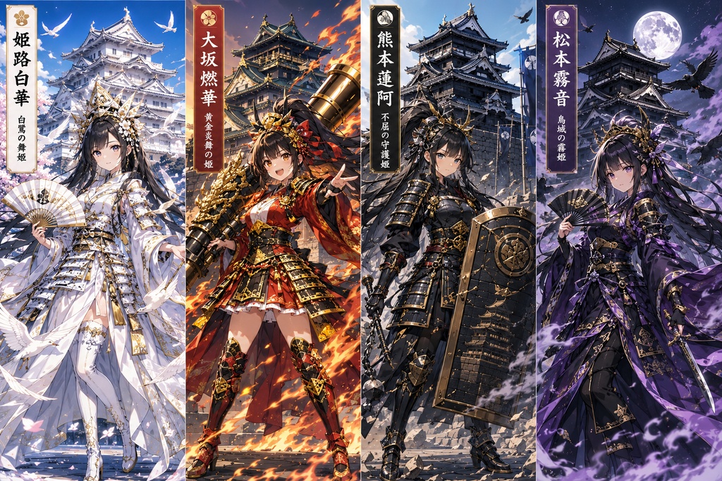 城姫天守伝 — 名城に宿る四人の守護姫 Castle Princess Chronicles — Four Guardians of Japan’s Great Castles