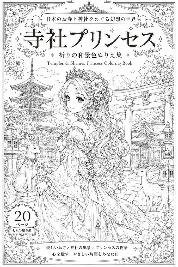 寺社プリンセス|祈りの和景色ぬりえ集ミニバック