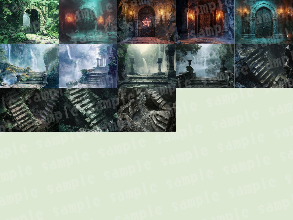 🔮【魔法文明遺跡背景パック|幻想×古代×ファンタジー】88枚セット