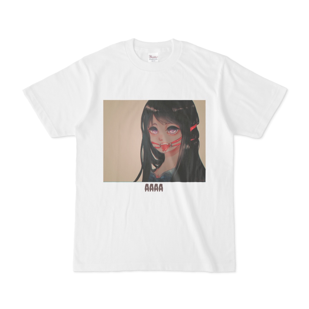 開口具女子T(白)