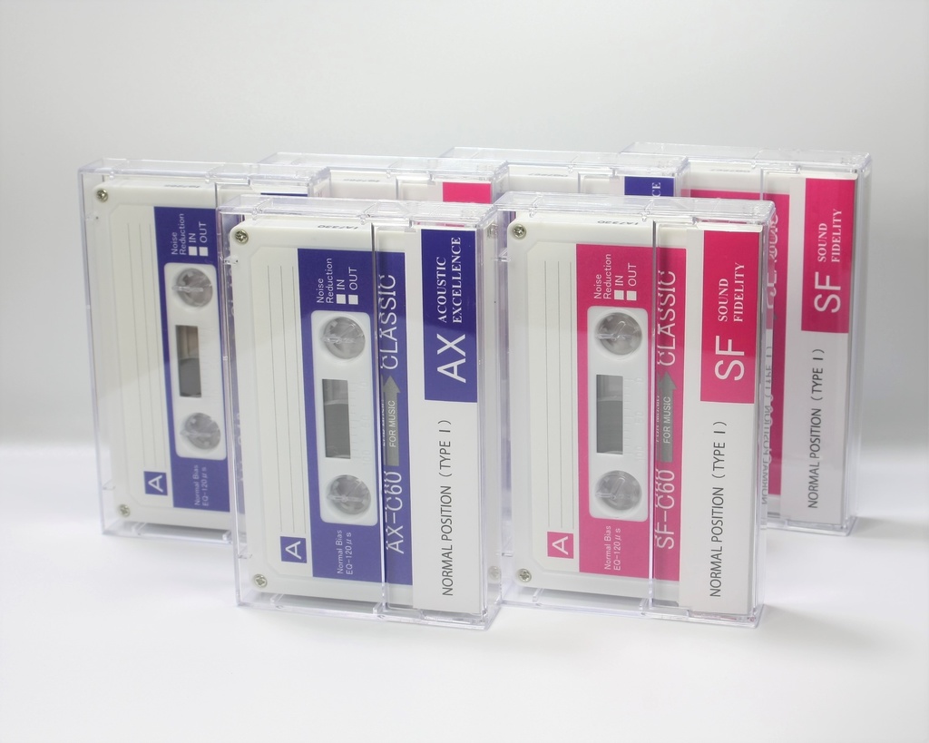 C90・AX<ブルー>オリジナルデザイン・カセットテープ