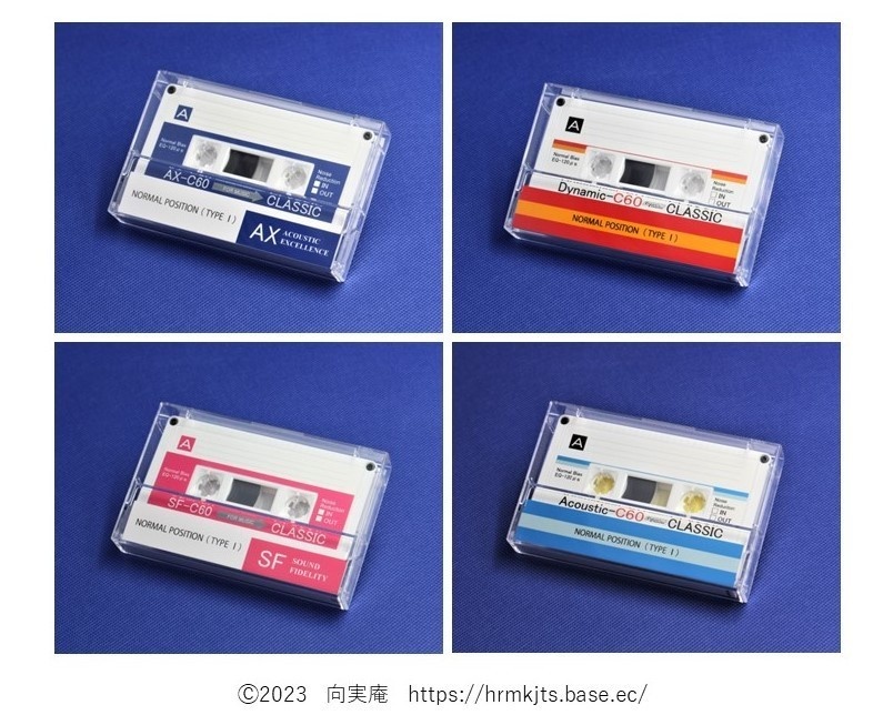 C60&C46・４本組・R2・白ハーフカセットテープ・アソート