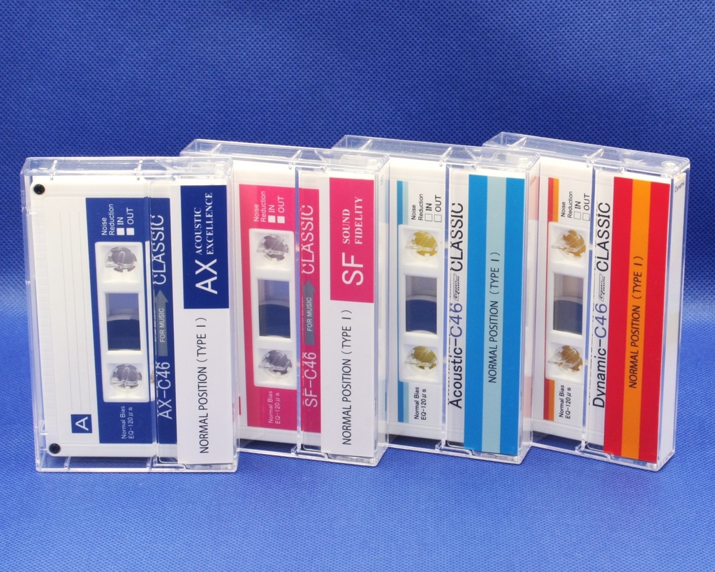 C60&C46・4本組・R2・白ハーフカセットテープ・アソート