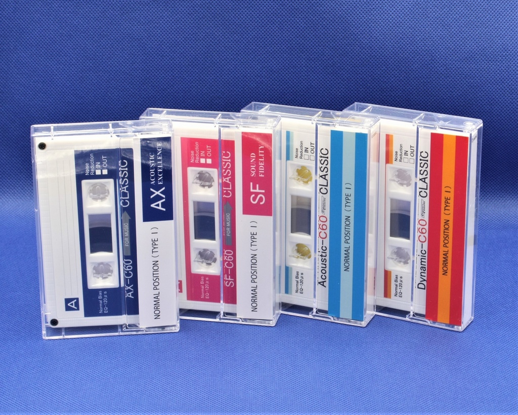 C60&C46・4本組・R2・白ハーフカセットテープ・アソート