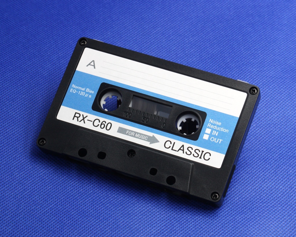 C60<RX:スカイブルー.R2>オリジナルデザイン・カセットテープ