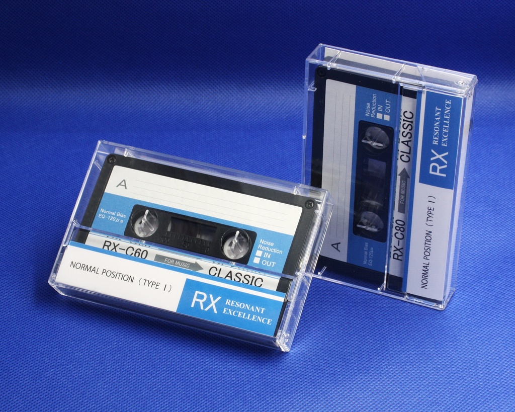 C60<RX:スカイブルー.R2>オリジナルデザイン・カセットテープ