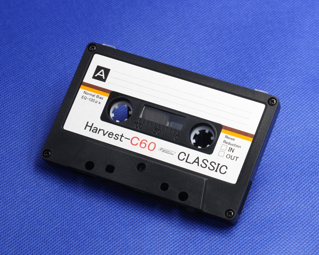 C60<Harvest:ハーヴェストⅢ>レトロ調デザインのカセットテープ