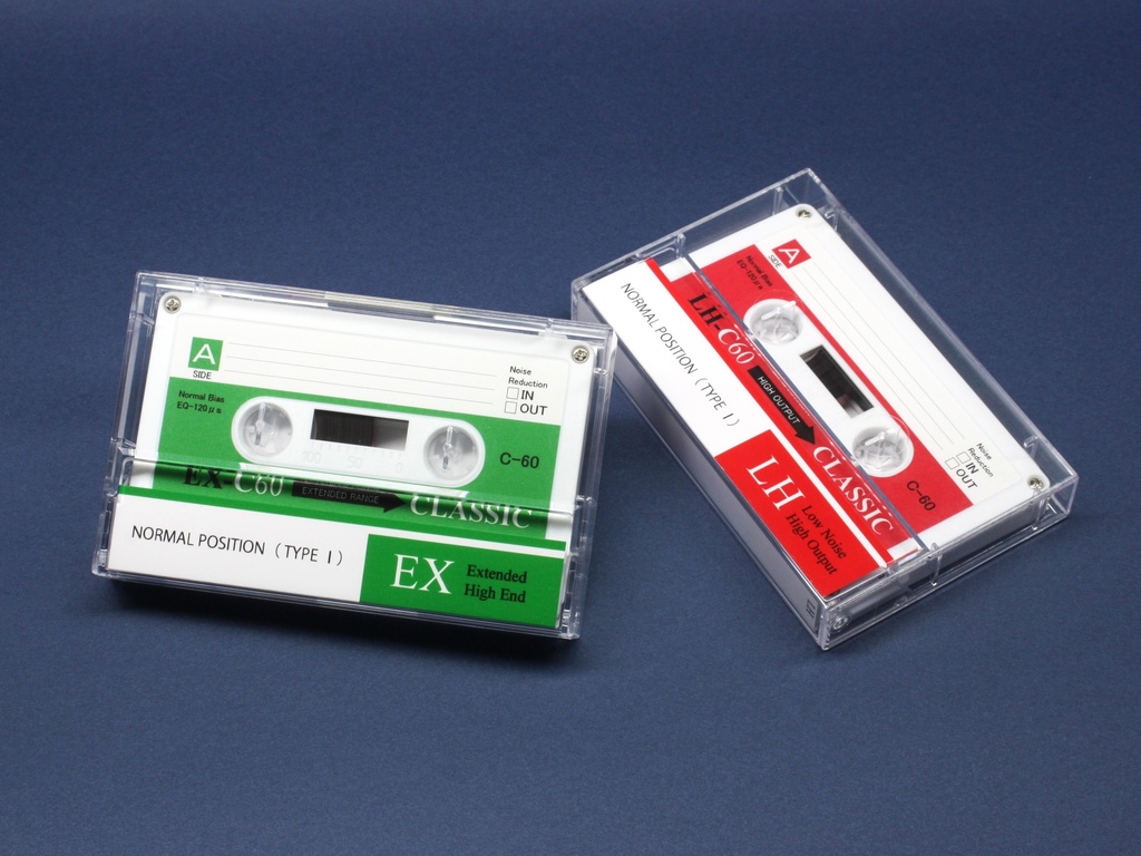 C60・レトロ調白ハーフカセット.R4:LH/EX